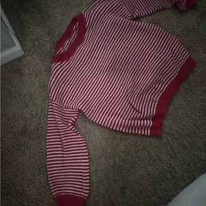 Striped Red and White Women's Sweater